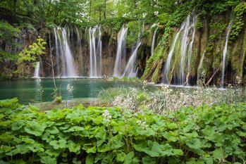 Waterfalls Below Galovac Jezero in Plitvice Lakes National Park